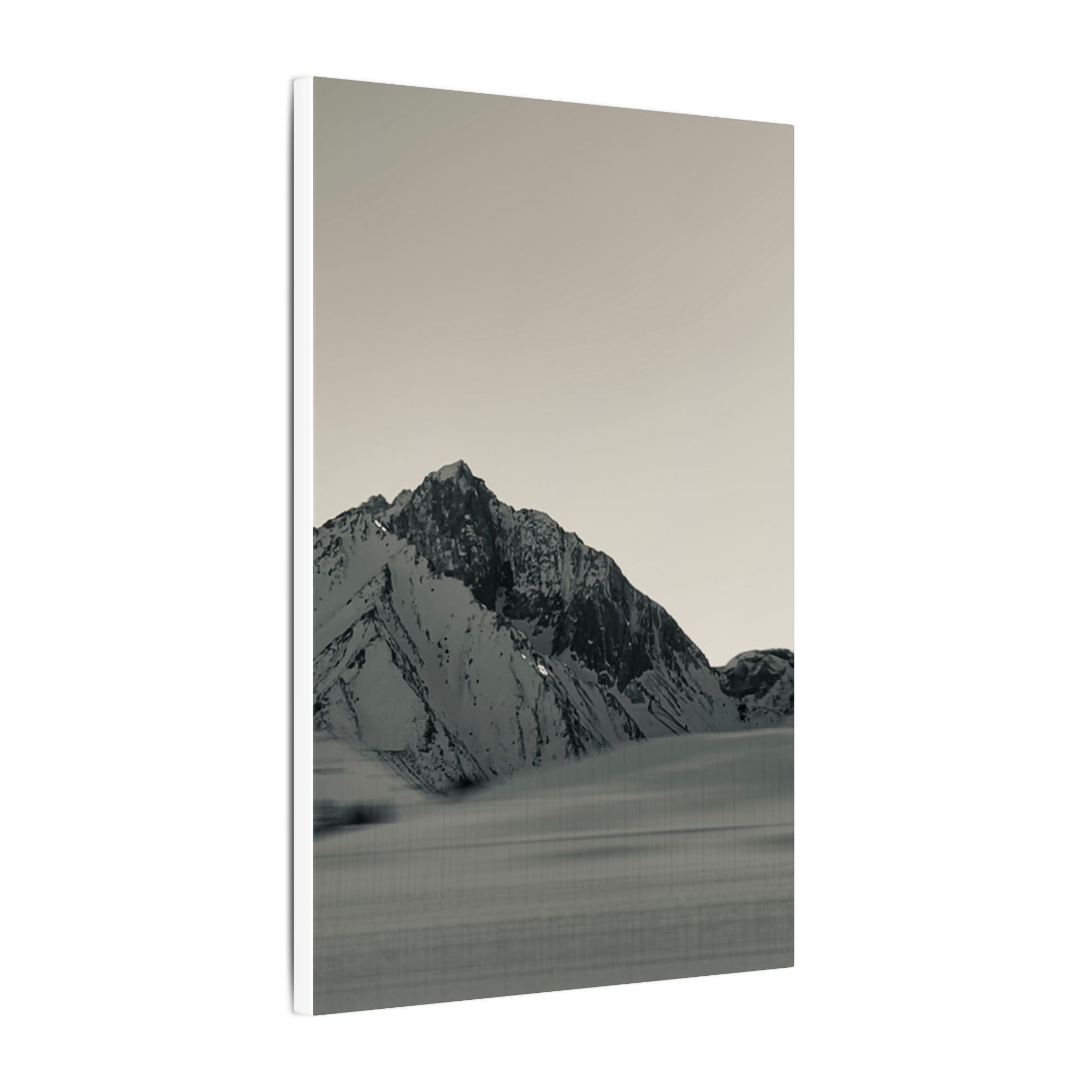 Minimal Mountain Matte Canvas Print — Monochrome Alpine Wall Art