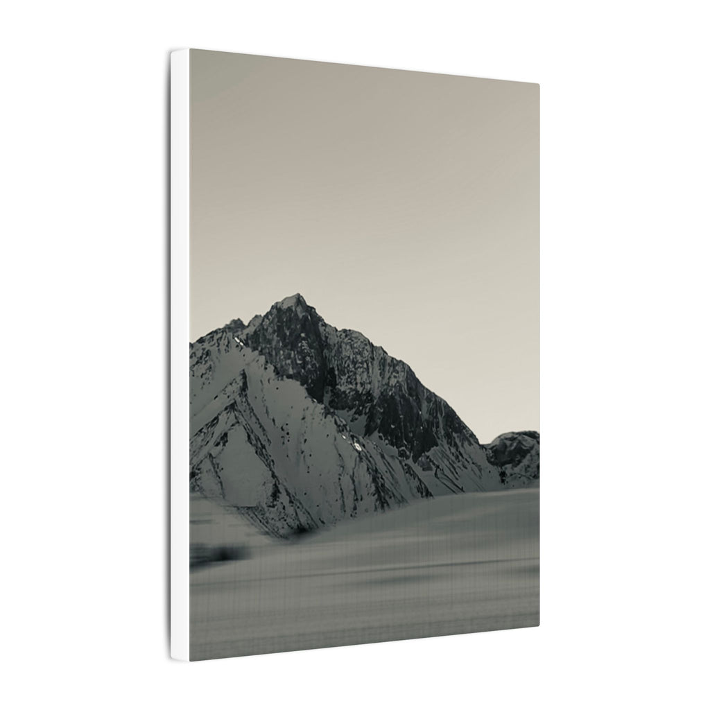 Minimal Mountain Matte Canvas Print — Monochrome Alpine Wall Art