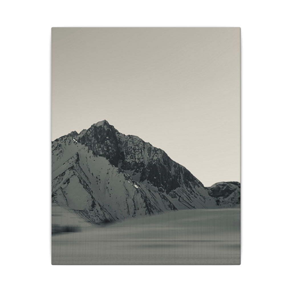 Minimal Mountain Matte Canvas Print — Monochrome Alpine Wall Art