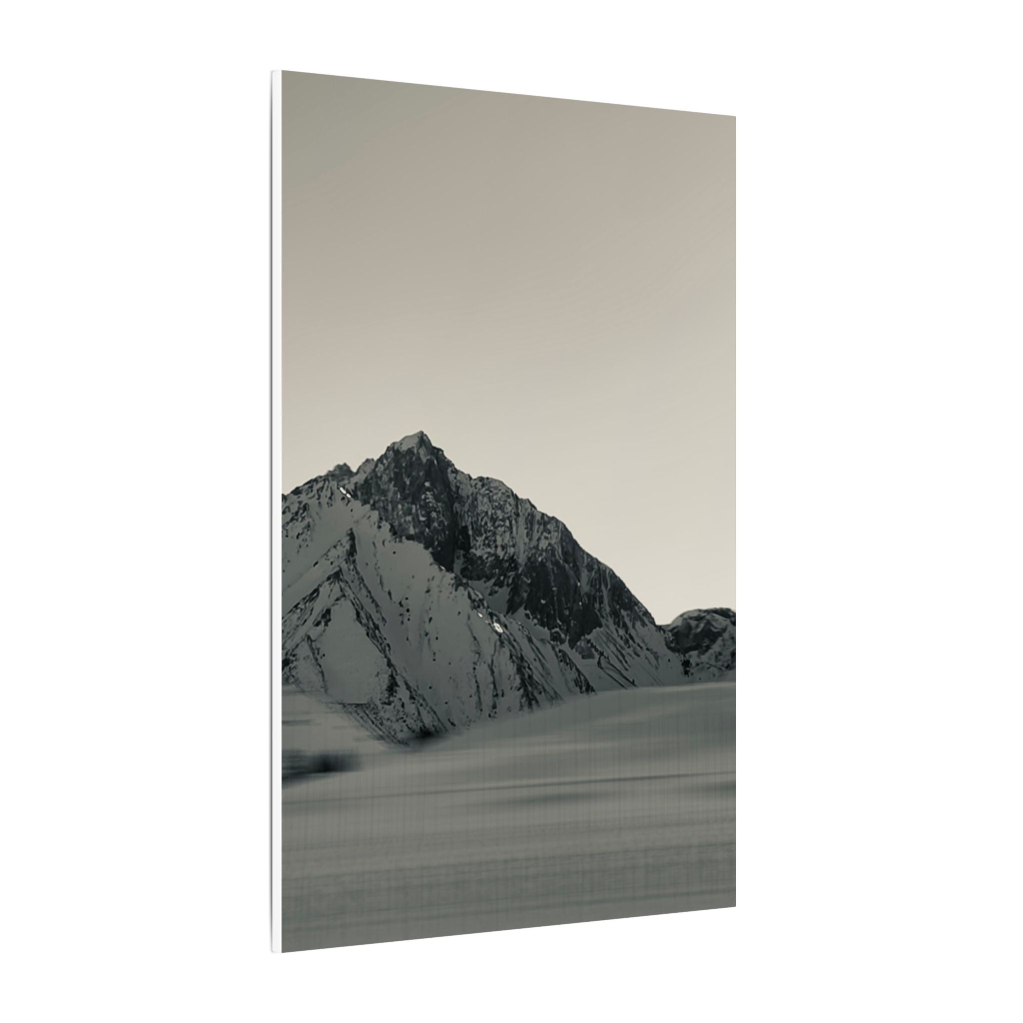 Minimal Mountain Matte Canvas Print — Monochrome Alpine Wall Art