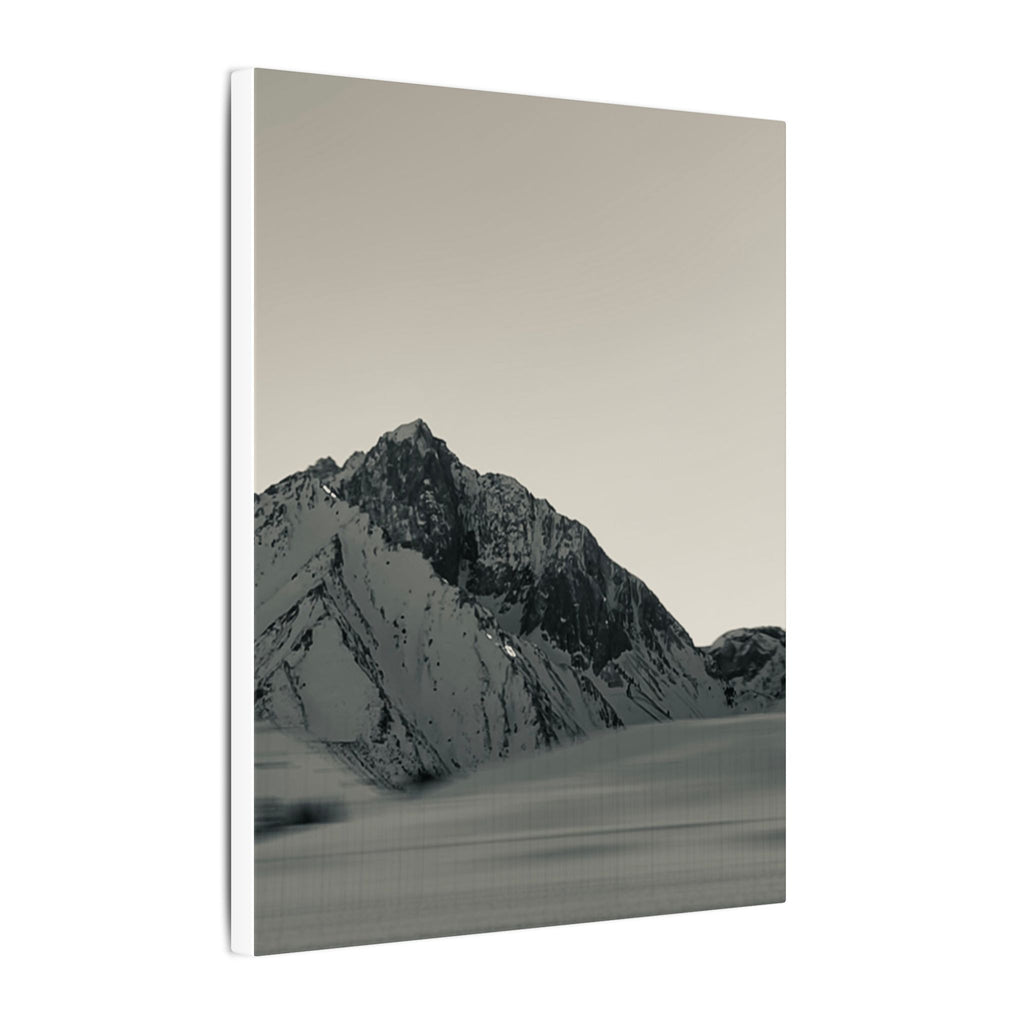 Minimal Mountain Matte Canvas Print — Monochrome Alpine Wall Art